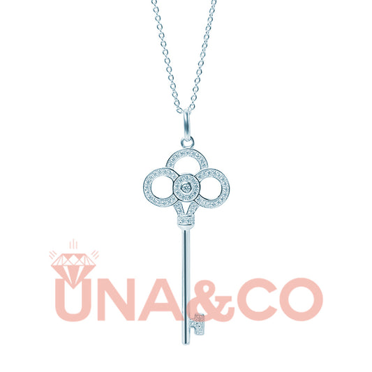 Simple Key Shape Long Necklace