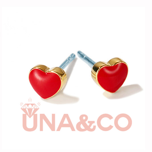 Romantic Heart-shaped Red Earrings