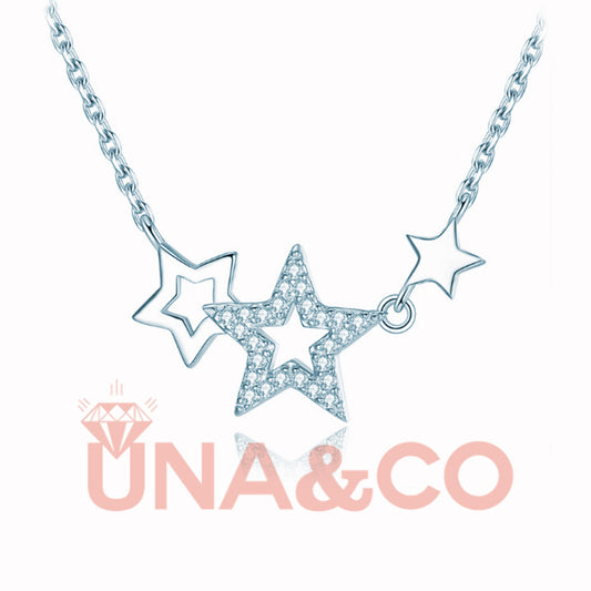 Romantic Three Stars Nestled Necklace