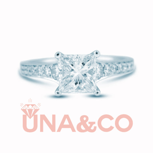 Princess Cut Solitaire CVD Diamond Ring