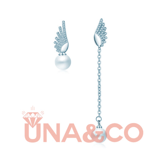 Pearl & Wing Angel Asymmetric Earrings