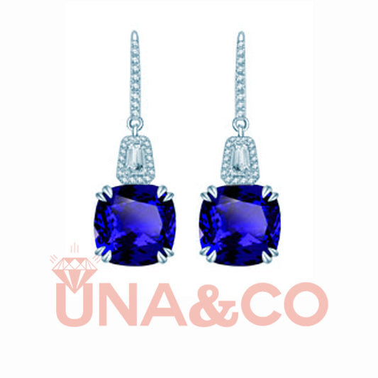 Deep Sea Sapphire Stud Earrings