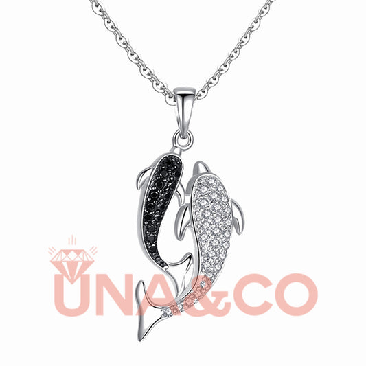 Double Dolphin Romantic Necklace