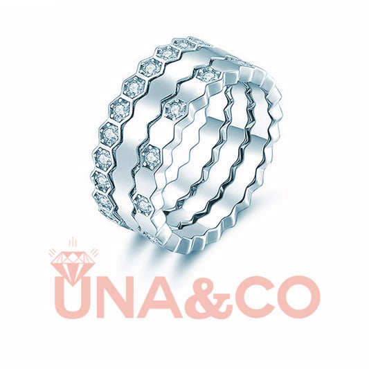 Fashion Honeycomb 3PCS Ring