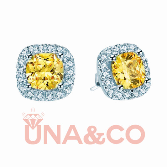 Cushion Cut Gem Ear Studs