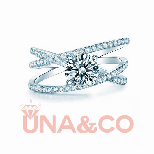 Interweaving Four Prong Engagement Ring