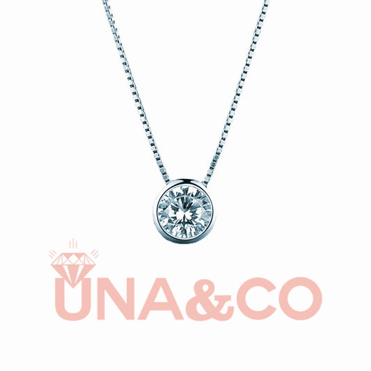 Bezel Setting Round Cut Necklace