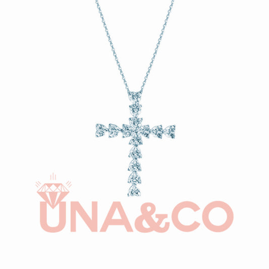 Romantic Heart Shape Cross Necklace